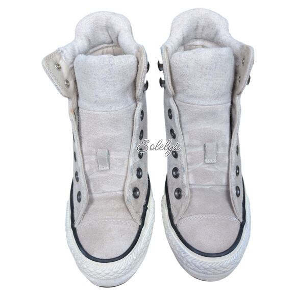 Converse 2016 Platform Plus Collar Suede Hidden Wedge Portrait Gray Sneaker 5.5 - Picture 9 of 11